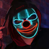 2022Hot Sales Fashion LED Mask Luminous Glowing Halloween Party Mask Neon EL Mask Halloween Cosplay Mask Mascara Horror Maska