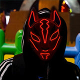 2022Hot Sales Fashion LED Mask Luminous Glowing Halloween Party Mask Neon EL Mask Halloween Cosplay Mask Mascara Horror Maska
