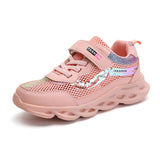Pink Kids Sneakers Lightweight Girls Running Sport Shoes Boys Fashion Casual Walking Shoes Children Pu Leather Tenis Sneakers