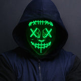 2022Hot Sales Fashion LED Mask Luminous Glowing Halloween Party Mask Neon EL Mask Halloween Cosplay Mask Mascara Horror Maska