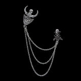Man Suit Shirt Collar Tassel Chain Lapel Pin Brooch Dragon Badge Retro Pins Wedding Dress Party Dance Neckware Accessories