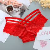 Sexy Panties Women Lace Low-Rise Solid Sexy Briefs Female Underwear Cross Strap Temptation Lingerie Ladies G String Thong