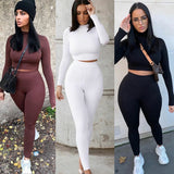 Women Solid Autumn Tracksuits