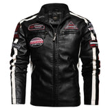 Men Autumn Winter Business Casual Motorcycle Biker Leather Jacket Men Warm Fleece Camouflage PU Faux Leather Jackets Coat