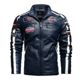 Men Autumn Winter Business Casual Motorcycle Biker Leather Jacket Men Warm Fleece Camouflage PU Faux Leather Jackets Coat