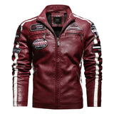 Men Autumn Winter Business Casual Motorcycle Biker Leather Jacket Men Warm Fleece Camouflage PU Faux Leather Jackets Coat
