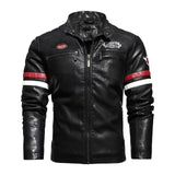 Men Autumn Winter Business Casual Motorcycle Biker Leather Jacket Men Warm Fleece Camouflage PU Faux Leather Jackets Coat