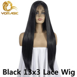 Black Synthetic Hair Lace Front Wigs