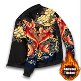 Men's Spring Autumn New Trend Hip-hop Harajuku Style Printed Zipper Long-sleeved Flight Suit Men's Jacket Baseball Uniform