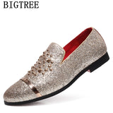 Fashion Glitter Loafers Men
