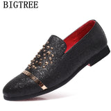Fashion Glitter Loafers Men