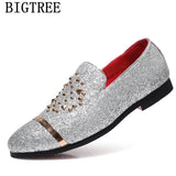 Fashion Glitter Loafers Men