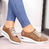 Women Casual Flats Shoes Female Hollow Breathable Mesh Summer Women's Sneakers For Ladies Slip On Flats Loafers Lace Up