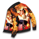 Men's Spring Autumn New Trend Hip-hop Harajuku Style Printed Zipper Long-sleeved Flight Suit Men's Jacket Baseball Uniform