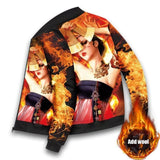 Men's Spring Autumn New Trend Hip-hop Harajuku Style Printed Zipper Long-sleeved Flight Suit Men's Jacket Baseball Uniform
