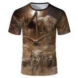 Harajuku Wolf 3D Print Cool T-shirt