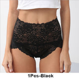 Black White Lace Floral Flower Underwear  For Women