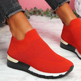 Ladies Solid Color Slip-On Sneakers