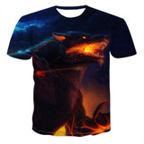 Harajuku Wolf 3D Print Cool T-shirt