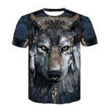 Harajuku Wolf 3D Print Cool T-shirt
