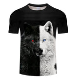Harajuku Wolf 3D Print Cool T-shirt