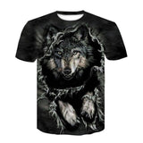 Harajuku Wolf 3D Print Cool T-shirt