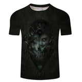 Harajuku Wolf 3D Print Cool T-shirt