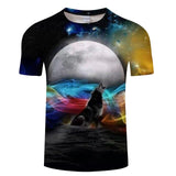 Harajuku Wolf 3D Print Cool T-shirt