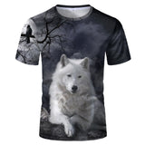 Harajuku Wolf 3D Print Cool T-shirt