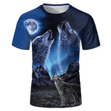 Harajuku Wolf 3D Print Cool T-shirt