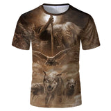Harajuku Wolf 3D Print Cool T-shirt