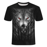 Harajuku Wolf 3D Print Cool T-shirt