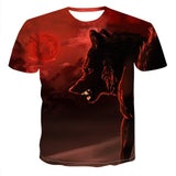 Harajuku Wolf 3D Print Cool T-shirt