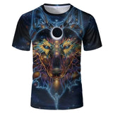 Harajuku Wolf 3D Print Cool T-shirt