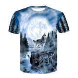 Harajuku Wolf 3D Print Cool T-shirt