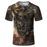 Harajuku Wolf 3D Print Cool T-shirt