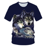Harajuku Wolf 3D Print Cool T-shirt