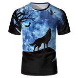 Harajuku Wolf 3D Print Cool T-shirt