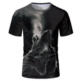 Harajuku Wolf 3D Print Cool T-shirt