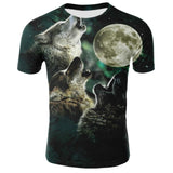 Harajuku Wolf 3D Print Cool T-shirt