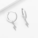 SIPENGJEL Fashion Zircon Pendant Hoop Earrings Geometric Cross Star Moon Drop Earrings For Women Jewelry aretes pendiente