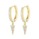 SIPENGJEL Fashion Zircon Pendant Hoop Earrings Geometric Cross Star Moon Drop Earrings For Women Jewelry aretes pendiente