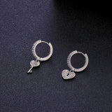 SIPENGJEL Fashion Zircon Pendant Hoop Earrings Geometric Cross Star Moon Drop Earrings For Women Jewelry aretes pendiente