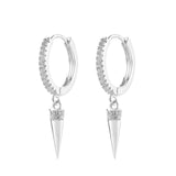 SIPENGJEL Fashion Zircon Pendant Hoop Earrings Geometric Cross Star Moon Drop Earrings For Women Jewelry aretes pendiente