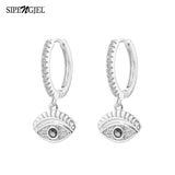 SIPENGJEL Fashion Zircon Pendant Hoop Earrings Geometric Cross Star Moon Drop Earrings For Women Jewelry aretes pendiente