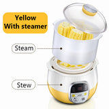 Multifunction Slow Cooker Baby Porridge Soup Bird&#39;s Nest Stew Pot Automatic Cooking machine Electric Food Steamer Ceramic liner