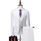 5XL( Jacket + Vest + Pants ) Boutique Pure Color Mens Business Formal Suit Three-piece Set and Two-piece Set Groom Wedding Dress
