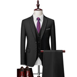 5XL( Jacket + Vest + Pants ) Boutique Pure Color Mens Business Formal Suit Three-piece Set and Two-piece Set Groom Wedding Dress