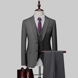 5XL( Jacket + Vest + Pants ) Boutique Pure Color Mens Business Formal Suit Three-piece Set and Two-piece Set Groom Wedding Dress