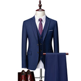 5XL( Jacket + Vest + Pants ) Boutique Pure Color Mens Business Formal Suit Three-piece Set and Two-piece Set Groom Wedding Dress